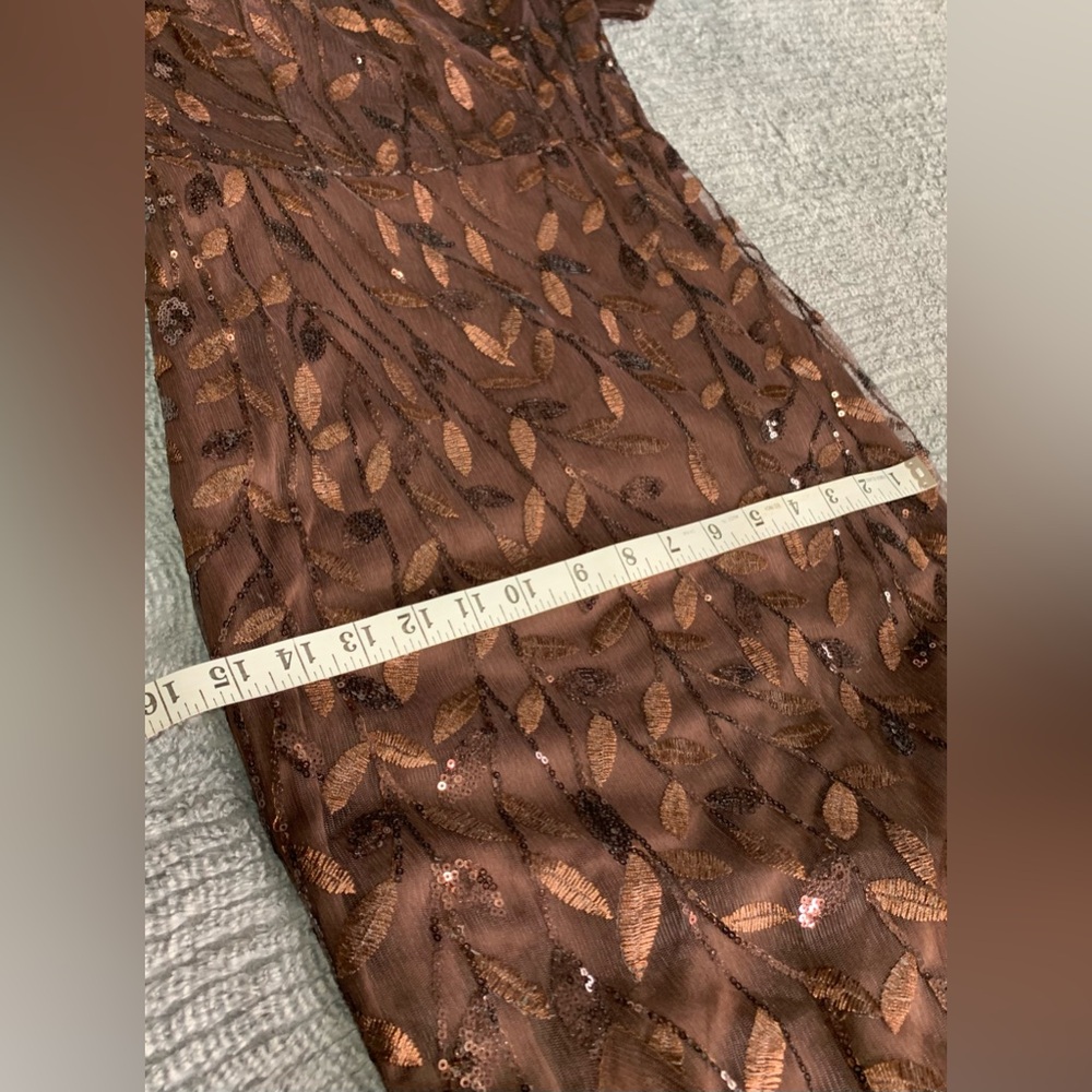 Elegant Brown Gown for Cocktail Events Wedding Prom Gala - Picture 12 of 16